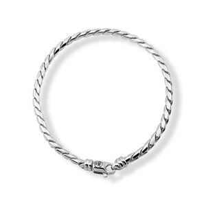 Sterling Silver Cobra Chain Bracelet With Swivel Clasp
